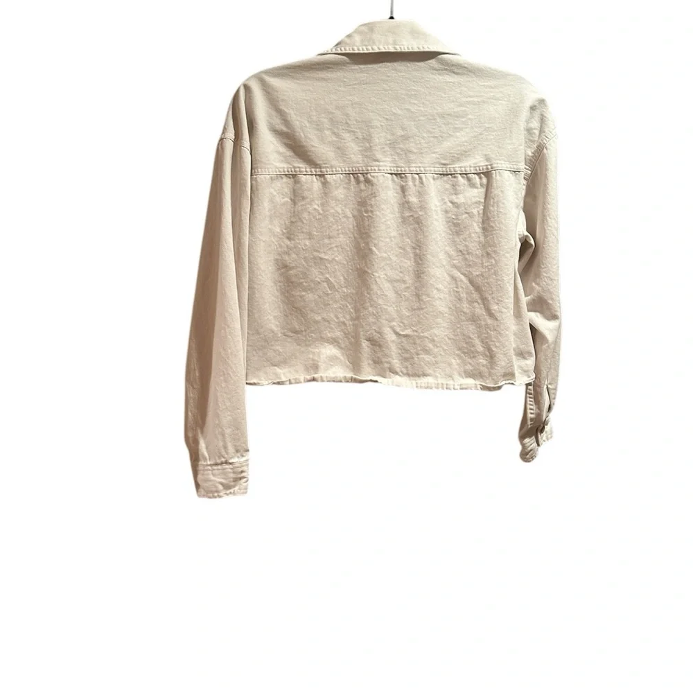 Women's Cream Cotton Shaket